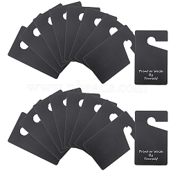 PVC Blank Hanging Door Handle Hanger Tags, Blank Memo Board, for Home, Hotel, Store, Rectangle, Black, 128x75x0.5mm, Hole: 19.5mm(AJEW-WH0083-73B)