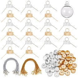 100 Set 2 Color Aluminum End Caps, Decorative Hanging Ornaments, with Iron Pins and 100Pcs Polyester Cable Ties, for Pendants Making, Mixed Color, End Caps: 18.5x9mm, 50 Set/color(ALUM-AR0001-05)