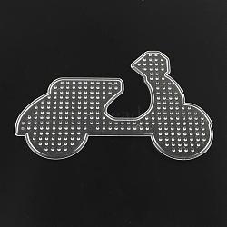 Motorcycle ABC Plastic Pegboards used for 5x5mm DIY Fuse Beads, Clear, 107x158x5mm(DIY-Q009-46)