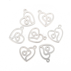 304 Stainless Steel Pendants, Laser Cut, Heart with Constellation, Leo, 15.5x13x0.8mm, Hole: 1.5mm(STAS-I157-07G)