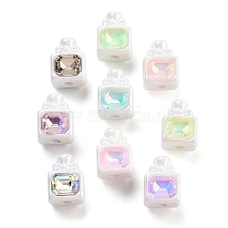 Opaque Rhinestone Acrylic Beads, Bowknot Bottle Shape, Mixed Color, 18x13.5x12.5mm, Hole: 3.7mm(OACR-S139-06)