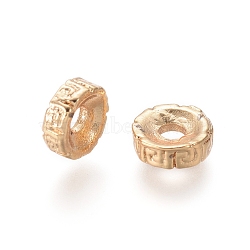 Long-Lasting Plated Alloy Spacer Beads, Flat Round, Golden, 6.2x2.2mm, Hole: 2mm(X-PALLOY-E576-05G)