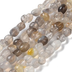 Natural Agate Beads Strands, Nuggets, Tumbled Stone, 3.5~9x4~6.5x4~6mm, Hole: 0.8mm, 14.96''(38cm)(G-D081-A04)