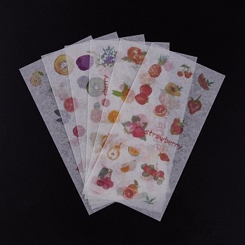Planner Stickers, Decorative Sticker, for Scrapbooking, Calendars, DIY Crafts, Album, Fruit Pattern, 16.1x8x0.01cm, 6sheets/set