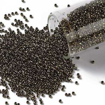 TOHO Round Seed Beads, Japanese Seed Beads, (223) Antique Bronze, 15/0, 1.5mm, Hole: 0.7mm, about 15000pcs/50g
