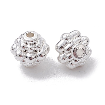 Alloy Spacer Beads, Flower, Long-Lasting Plated, Silver, 8x7.5mm, Hole: 1.4mm