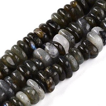 Natural Labradorite Beads Strands, Nuggets, Tumbled Stone, 3~6.5x10~12x8~12mm, Hole: 1mm, about 86~91pcs/strand, 15.35~16.4''(39~41cm)