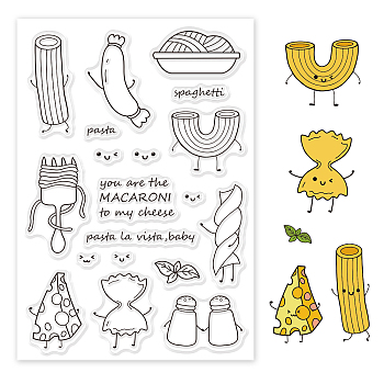 PVC Plastic Stamps, for DIY Scrapbooking, Photo Album Decorative, Cards Making, Stamp Sheets, Food Pattern, 16x11x0.3cm