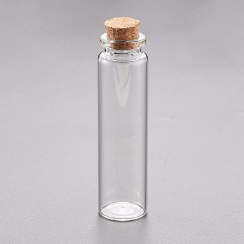 Glass Bead Containers, with Cork Stopper, Wishing Bottle, Clear, 2.15x8cm, Capacity: 20ml(0.67 fl. oz)