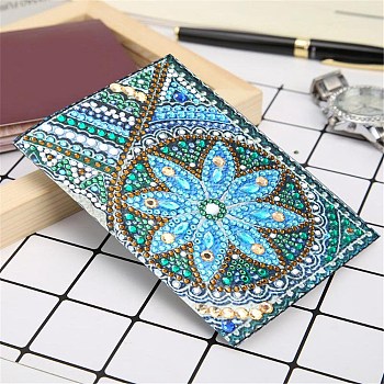 DIY Diamond Painting Passport Cover Kits, including Resin Rhinestones, Diamond Sticky Pen, Tray Plate and Glue Clay, Colorful, 140x200mm