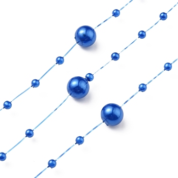 ABS Plastic Bead Garland Strand, Great for Door Curtain and Wedding Decoration DIY Material, Round, Royal Blue, 47-1/4 inch(1200mm)