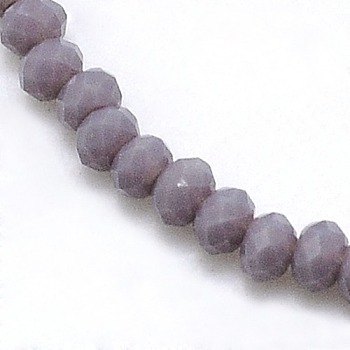 1 Strand Opaque Solid Medium Purple Color Faceted Crystal Glass Rondelle Beads Strands, 3x2mm, Hole: 1mm, about 138pcs/strand, 12.9 inch