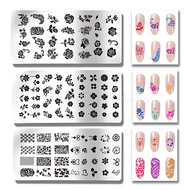 ステンレススチール DIY ネイルアート テンプレート(MRMJ-WH0092-129)-3