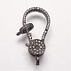 Brass Micro Pave Cubic Zirconia Lobster Claw Clasps(ZIRC-G095-54B)-2