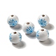 Christmas Snowflake Printed Wood European Beads(WOOD-K007-05A)-2