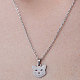 201 Stainless Steel Cat Pendant Necklace(NJEW-OY001-23)-1