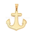 304 Stainless Steel Pendants,  Anchor Charms, Brushed Finish, PVD Vacuum Plating, Long-Lasting Plated, Golden, 32x29.5x2.5mm, Hole: 9x5mm(STAS-B137-01G)
