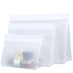 3Pcs 3 Styles PEVA Plastic Resealable Bags, Rectangle, White, 10.8~18.5x16~25.5x5.5~7cm, 1pc/style(ABAG-GF0001-39B)