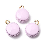 Alloy Enamel Pendants, Macaron Charms, Golden, Plum, 13x9x6mm, Hole: 1.4mm(PALLOY-T094-03A-01)