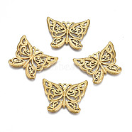 Ion Plating(IP) 201 Stainless Steel Pendants, Butterfly, Real 18K Gold Plated, 24x30x2mm, Hole: 1.8mm(STAS-S119-163G)