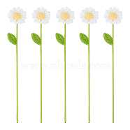 Crochet Polyester Yarn Daisy Flower Ornaments, Artificial Flower, for Home Decorations, White, 320mm(AJEW-WH0258-691)