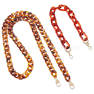 2Pcs 2 Style Acrylic Curb Chain Bag Strap, with Alloy Clasps, for Bag Replacement Accessories, Mixed Color, 1pc/style(FIND-WR0002-17)