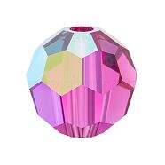 Preciosa&reg Crystal Beads, Czech Crystal, 451 19 602 Round, 70350 200 Fuchsia AB, 6mm, Hole: 1.2mm(X-PRC-BB6-70350-200)