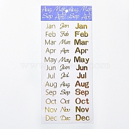 Waterproof PET Adhesive Picture Stickers, Abbreviation of 12 Months, DIY Gift Hand Account Photo Frame Album Decoration Sticker, Gold, 20.2x10.1cm, Package: 23.2x10.6x0.05cm(DIY-WH0190-50)