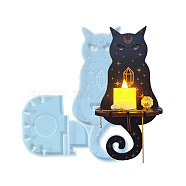 DIY Witchcraft Wall Hanging Candle Holder Display Silicone Molds, Resin Casting Molds, Cat Shape, 240x184x9mm(DIY-G086-11C)