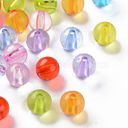 Transparent Acrylic Beads, Round, Mixed Color, 10x9mm, Hole: 2mm(X-MACR-S370-A10mm)