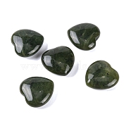 Natural Xinyi Jade/Chinese Southern Healing Stones, Heart Love Stones, Pocket Palm Stones for Reiki Ealancing, 30x30x11.5~12.5mm(G-G020-01T)