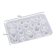 Quicksand Molds, Silicone Shaker Molds, for DIY Resin Dangle Earrings, Mixed Patterns, 61x88x4mm(SIMO-PW0005-16B)