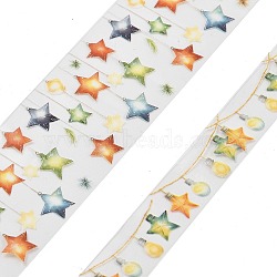 Festival Series Waterproof PET Decorative Stickers, DIY Scrapbook Decorative Adhesive Tapes, Star, 3.5x0.01cm(DIY-Q052-01B)