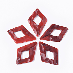 Acrylic Big Pendants, Imitation Gemstone Style, Kite, FireBrick, 59x39x5.5mm, Hole: 2mm, about 135pcs/500g(OACR-T021-008E)