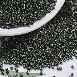 MIYUKI Delica Beads Small, Cylinder, Japanese Seed Beads, 15/0, (DBS0324) Matte Metallic Patina Iris, 1.1x1.3mm, Hole: 0.7mm, about 175000pcs/bag, 50g/bag(SEED-X0054-DBS0324)