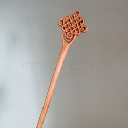 Wooden Hair Sticks, Vintage Decorative Hair Accessories, Knot Pattern, 180mm(OHAR-PW0003-083Z)