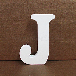 Letter Wooden Ornaments, for Home Wedding Decoration Shooting Props, Letter.J, 100x100x15mm(LETT-PW0002-61J)