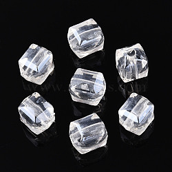 Transparent Acrylic Beads, Cube, Faceted, Clear, 10x9x9mm, Hole: 2mm(TACR-T028-60B)