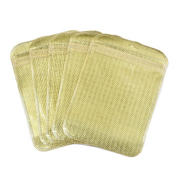 Translucent Plastic Zip Lock Bags, Resealable Packaging Bags, Rectangle, Gold, 15x10.5x0.03cm