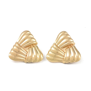 304 Stainless Steel Studs Earrings, Jewely for Women, Golden, Triangle, 28.5x29mm