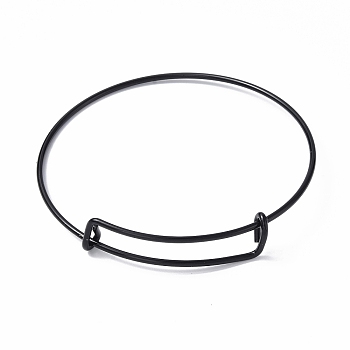 Adjustable 304 Stainless Steel Wire Bangle Making, Electrophoresis Black, Inner Diameter: 2-1/2 inch(6.5cm)