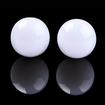 Resin Beads, Imitation Jade, Round, Creamy White, 20x19mm, Hole: 2~2.4mm