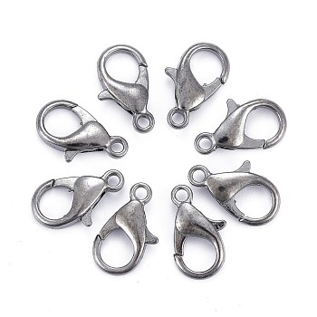 Gunmetal Tone Zinc Alloy Lobster Claw Clasps, Parrot Trigger Clasps, Cadmium Free & Nickel Free & Lead Free, 14x8mm, Hole: 1.8mm