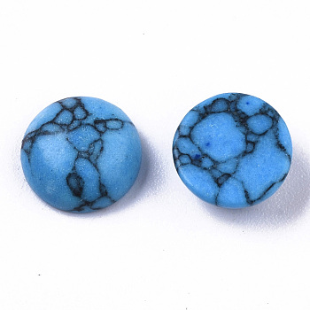 Synthetic Howlite Cabochons, Dyed, Half Round/Dome, 8x4mm