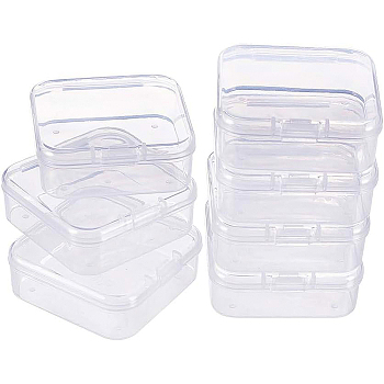 Plastic Bead Storage Containers, Square, Clear, 5.4x5.3x2cm, 18pcs/set