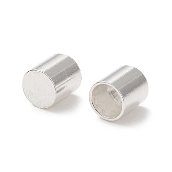 201 Stainless Steel Cord Ends, End Caps, Column, Silver, 6.5x6mm, Inner Diameter: 5mm