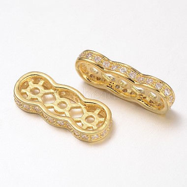 18mm Others Brass+Cubic Zirconia Spacer Beads