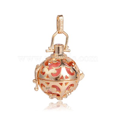 Golden Pink Round Brass Pendants