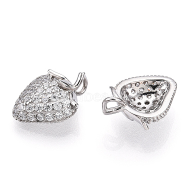 Rhodium Plated 925 Sterling Silver Micro Pave Cubic Zirconia Charms(STER-T004-60P)-2