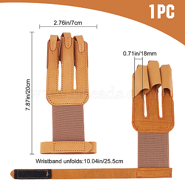 Leather Archery Protective Glove 3 Fingers Hand(AJEW-WH0245-36C)-2